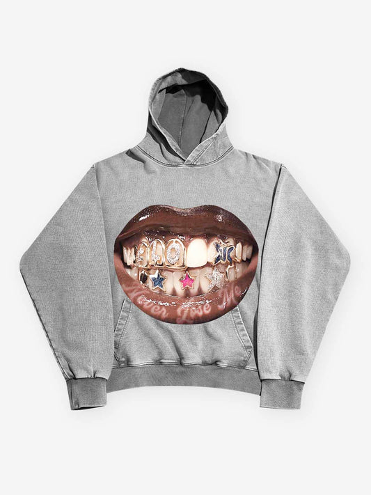 High quality Lip Teeth Sticker Art 425g Hoodie