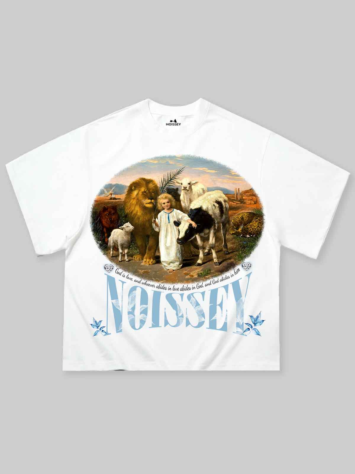 Boxy Oversized T-shirt with Being Surrounded by Love Printed