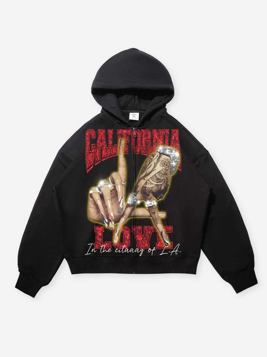 California Love! Black warm hoodie