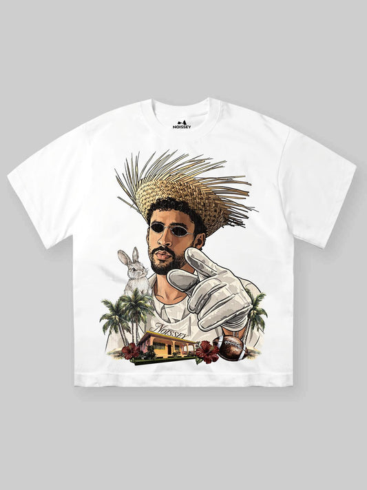 NOISSEY TROPICAL CHARACTER ART PRINT OVERSIZED T-SHIRT