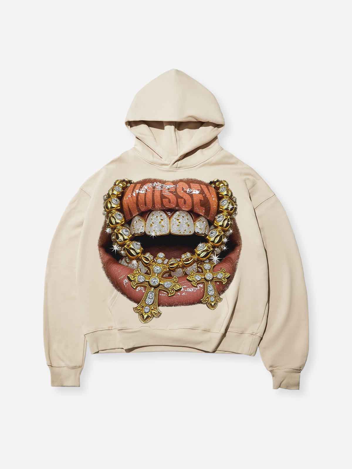 Golden Diamond Jewelry Grills Print Sweat-Wicking Tech Fabric Hoodie