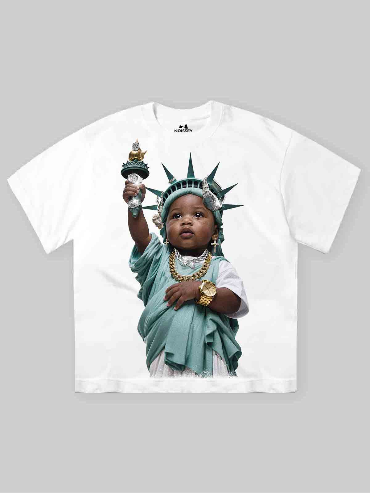 Statue of Liberty Kid Street Art Print T-Shirt