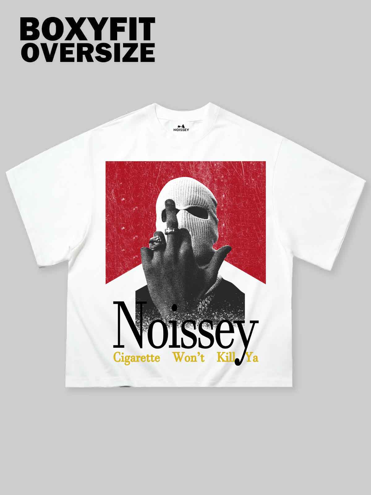 Boxy Oversized T-Shirt with Noissey Balaclava & Marlboro Cigarette Case Print
