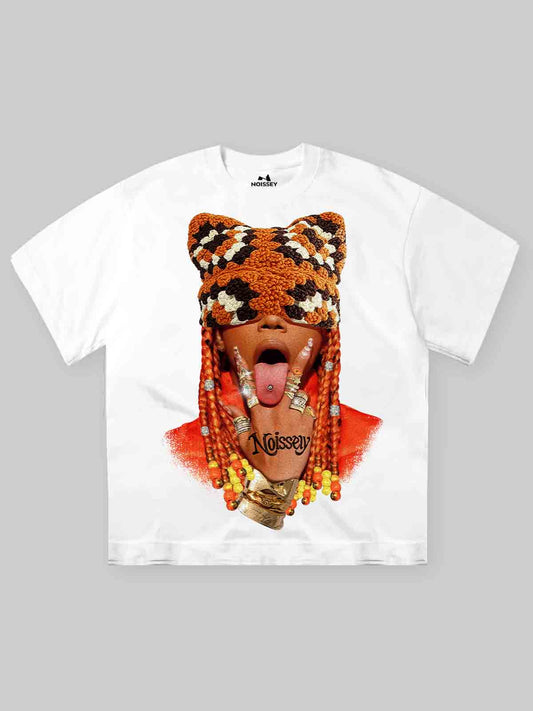 Personalized Gesture Hiphop Girl Print T-shirt