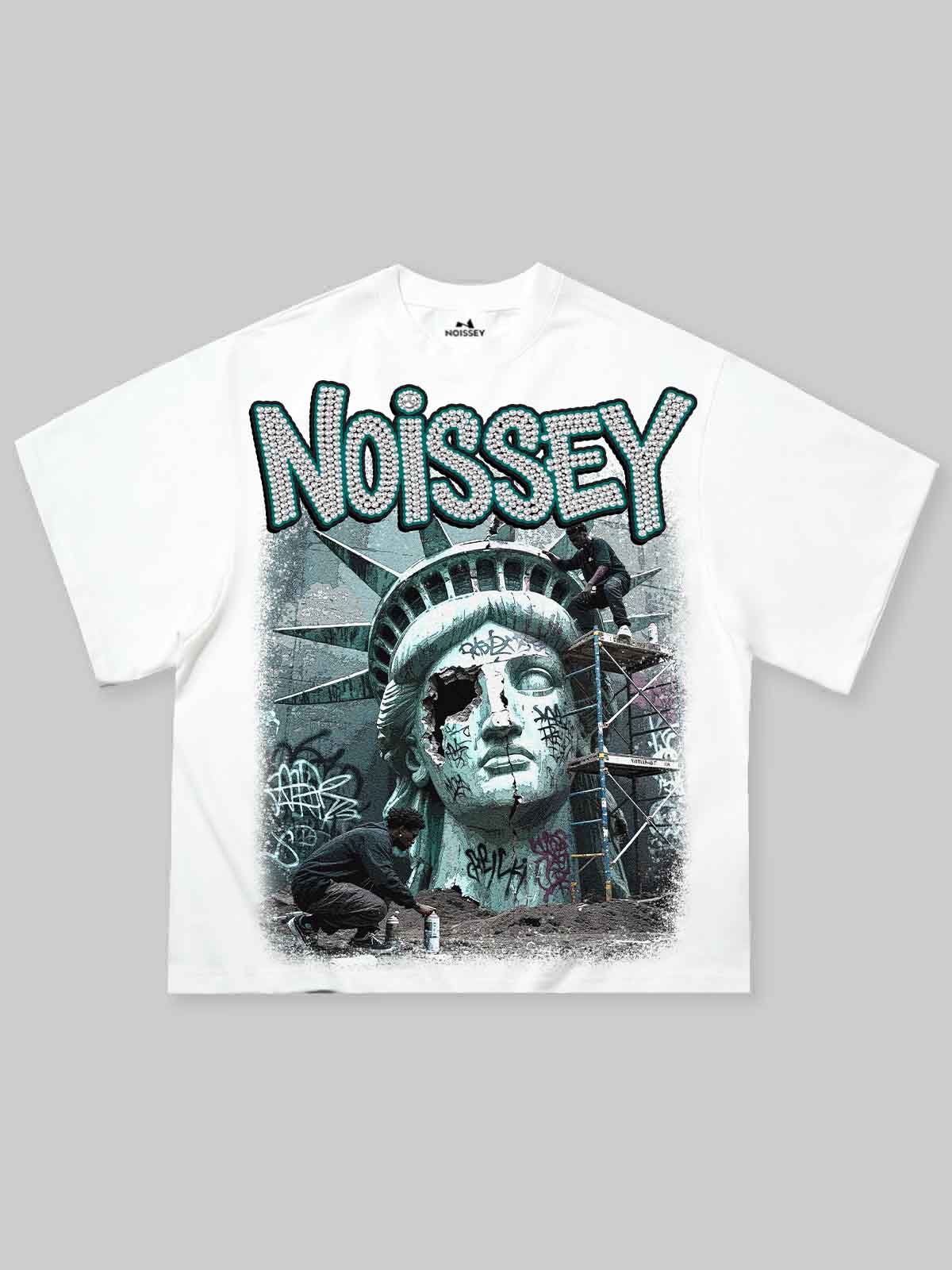 Boxy Oversized T-shirt with Graffiti Art Print