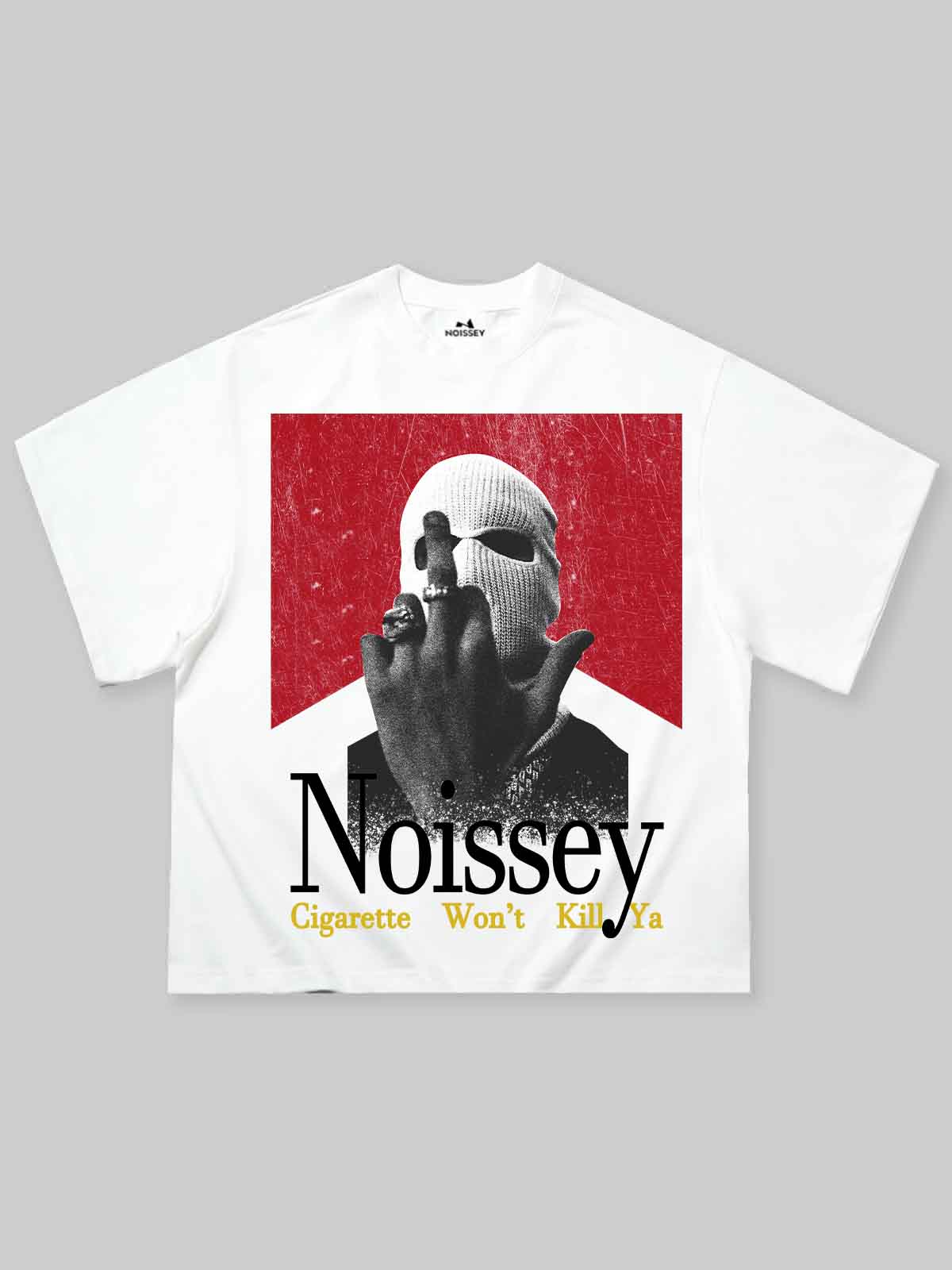 Boxy Oversized T-Shirt with Noissey Balaclava & Marlboro Cigarette Case Print