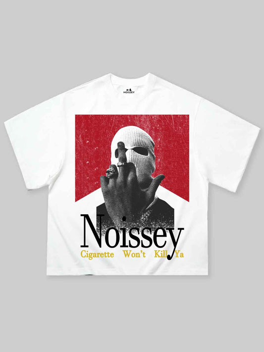 Boxy Oversized T-Shirt with Noissey Balaclava & Marlboro Cigarette Case Print
