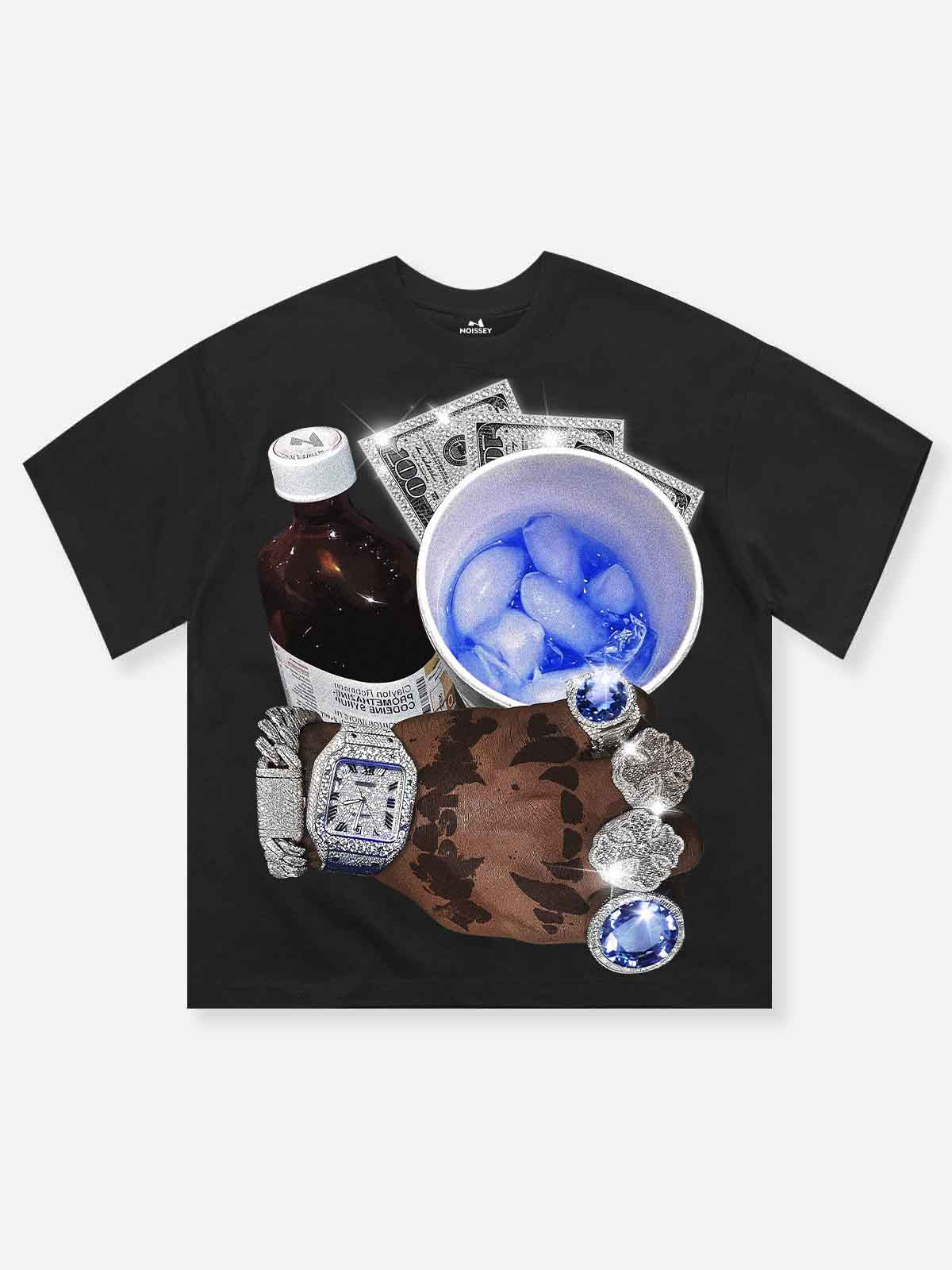 Sleepless Night Black Print T-shirt