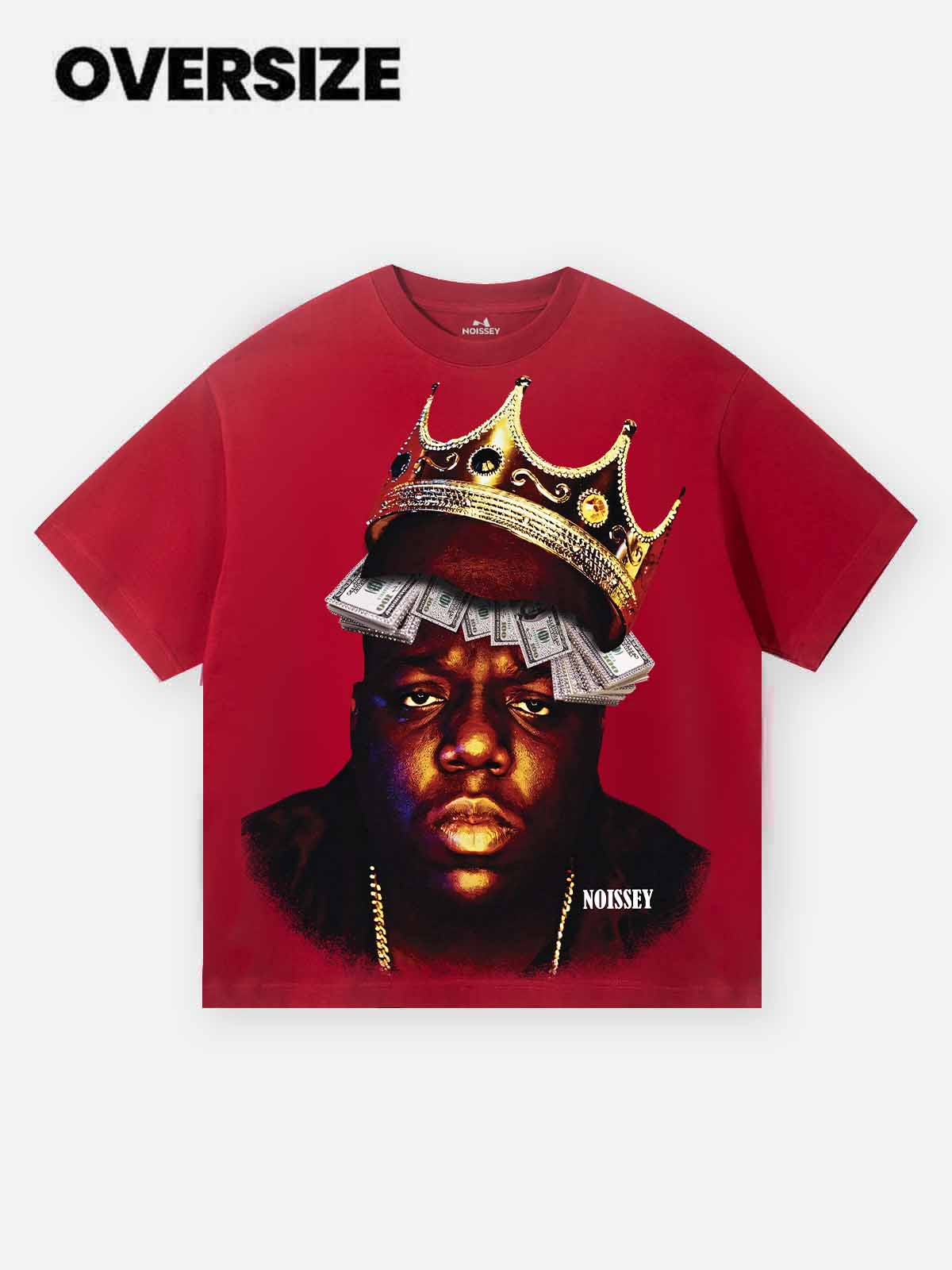 BIGGIE Retro Portrait Creative Print T-shirt