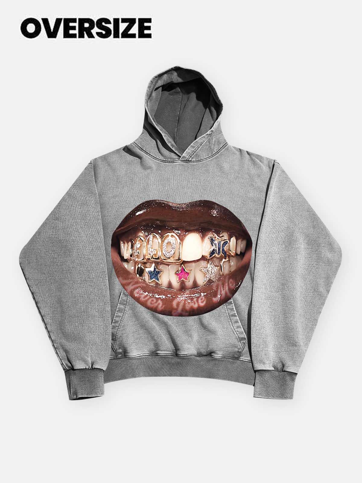High quality Lip Teeth Sticker Art 425g Hoodie