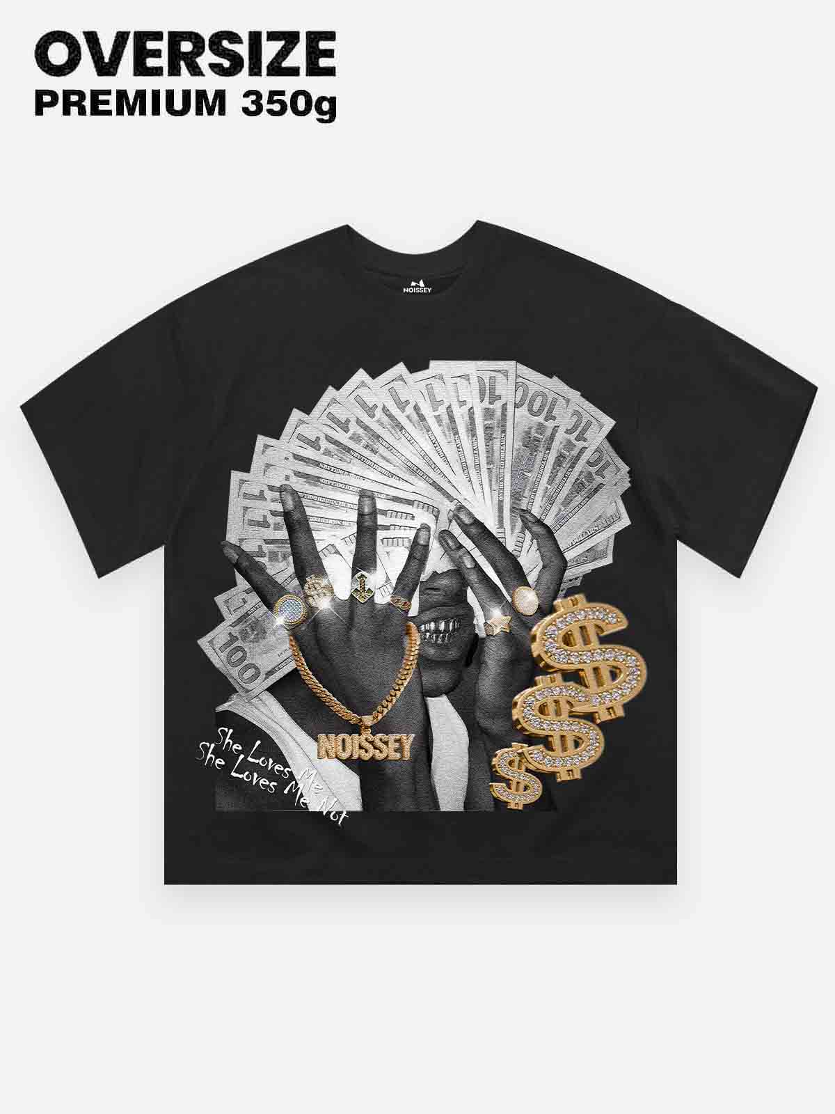 High quality "She loves me/ she loves me not" Print 350g T-shirt