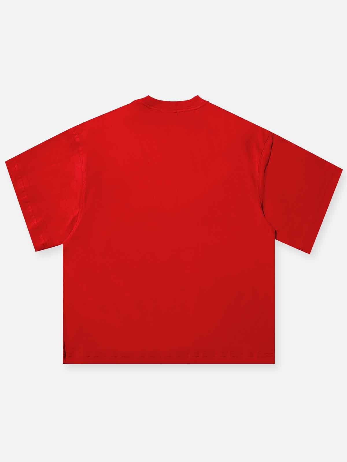 NOISSEY "Crimson Lustre" Chili Red Tee - Boxy Lip Print T-Shirt