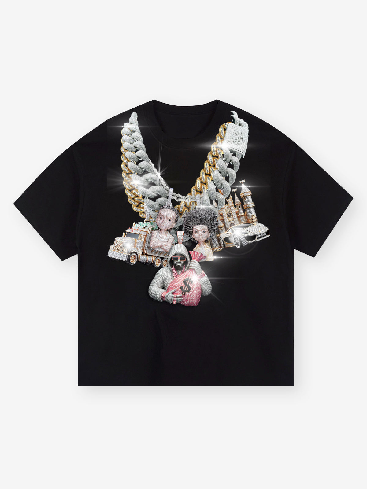 BOUNCE BACK© exclusive diamond necklace print T-shirt