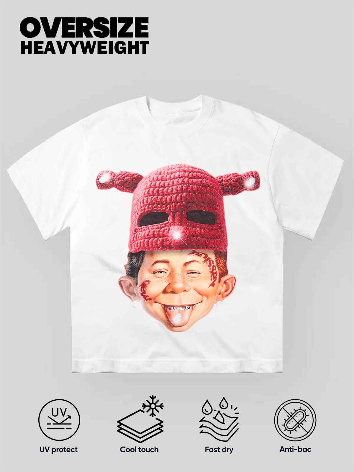 Alfred E. bad boy Knit Hat Graphic print T-shirt
