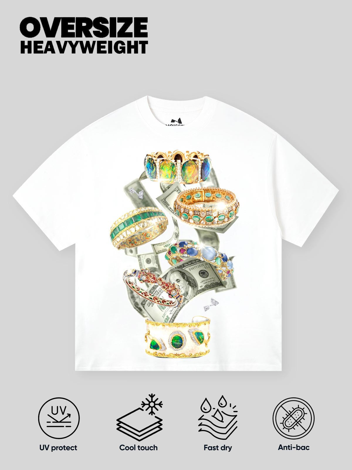 BOUNCE BACK© luxury with our Money Splash Print T-shirt