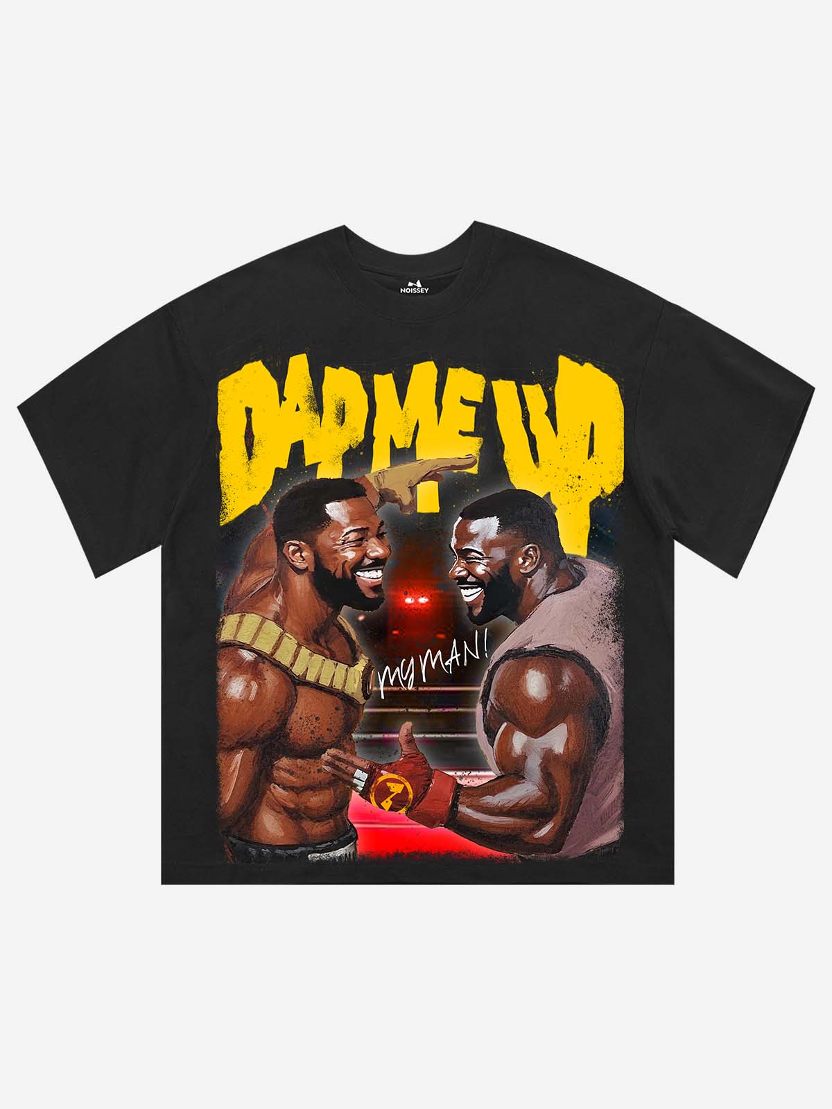 DAP ME UP! Black Oversized Printed T-shirt