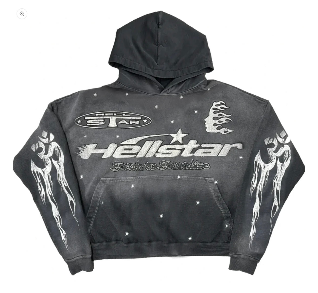 Hellstar ZipUp Hooddie Black Flammes
