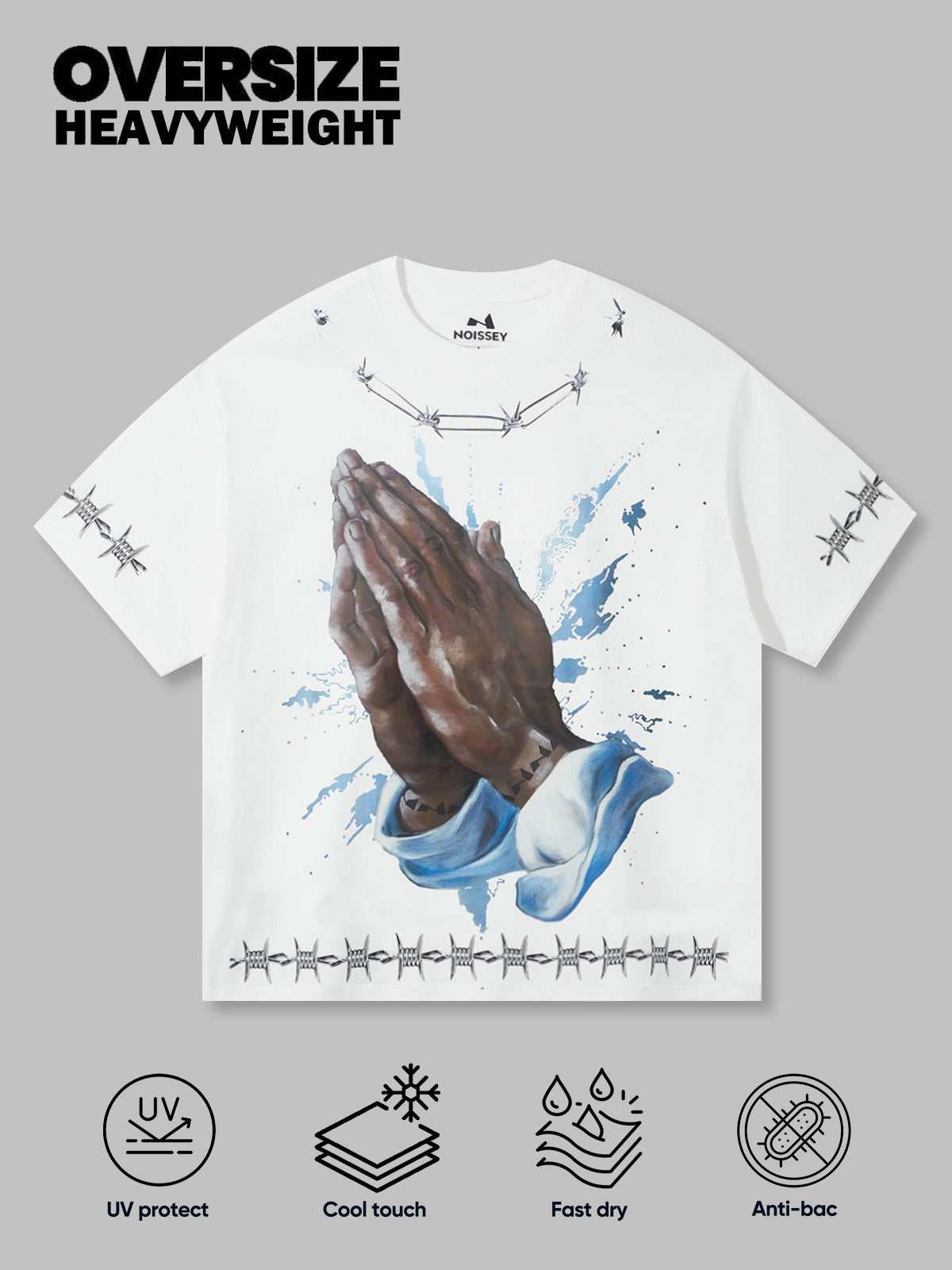 OBSTACLES & DANGERS© Praying Hands Thorn Print T-shirt