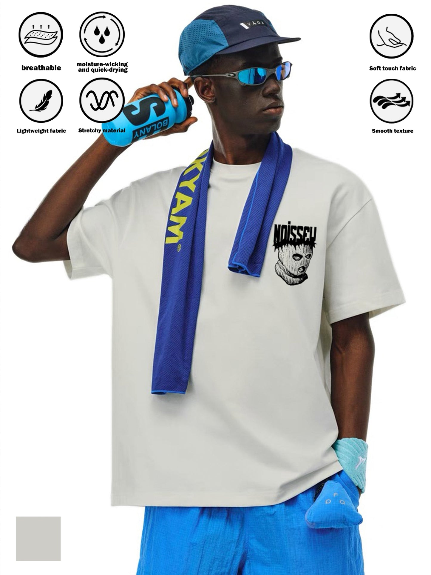 Quick-dry Sports T-shirt with Balaclava Baby Double-sided Vintage Print