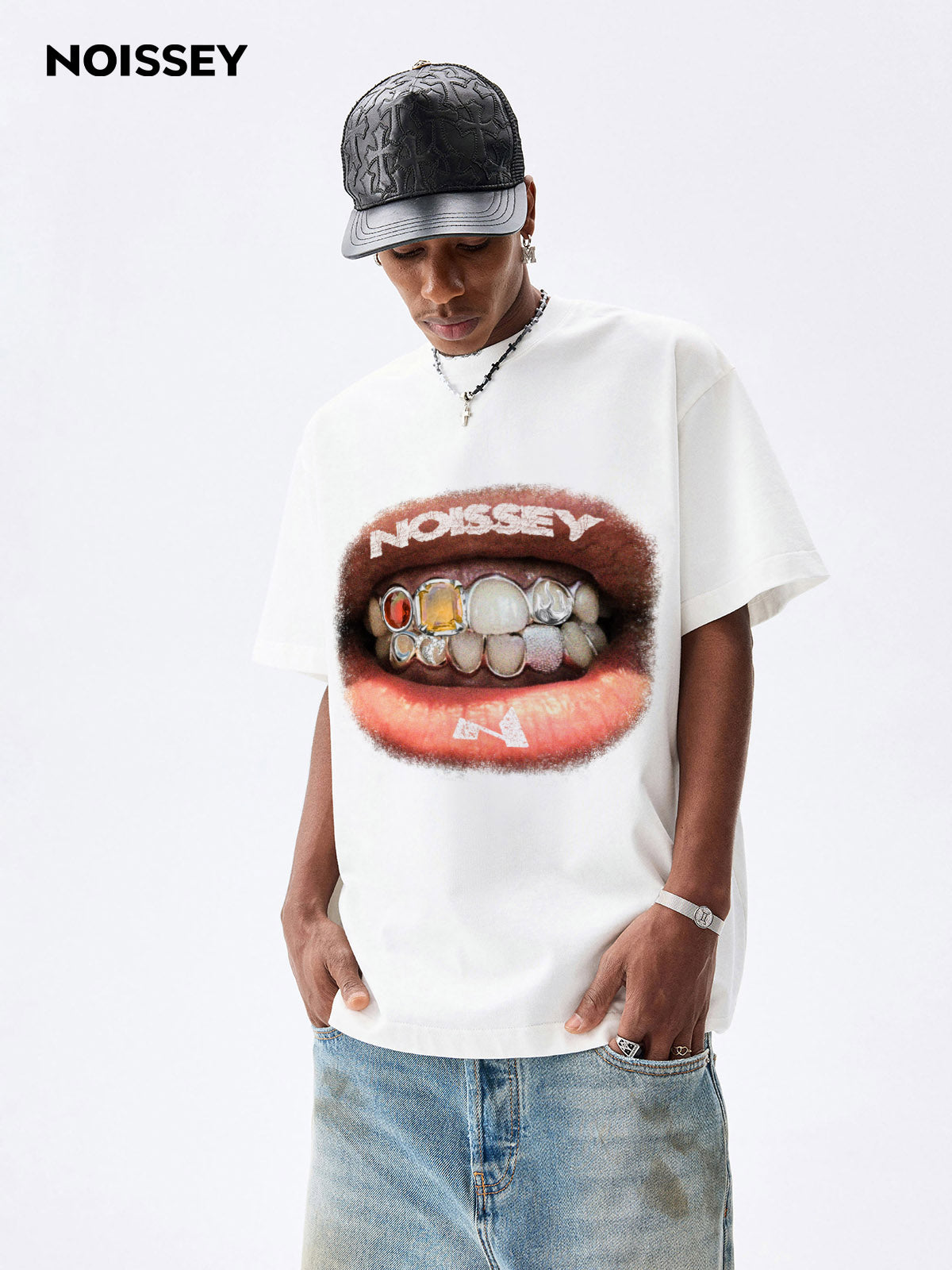 High quality Retro Lip Grills Noissey Print T-Shirt heavyweight