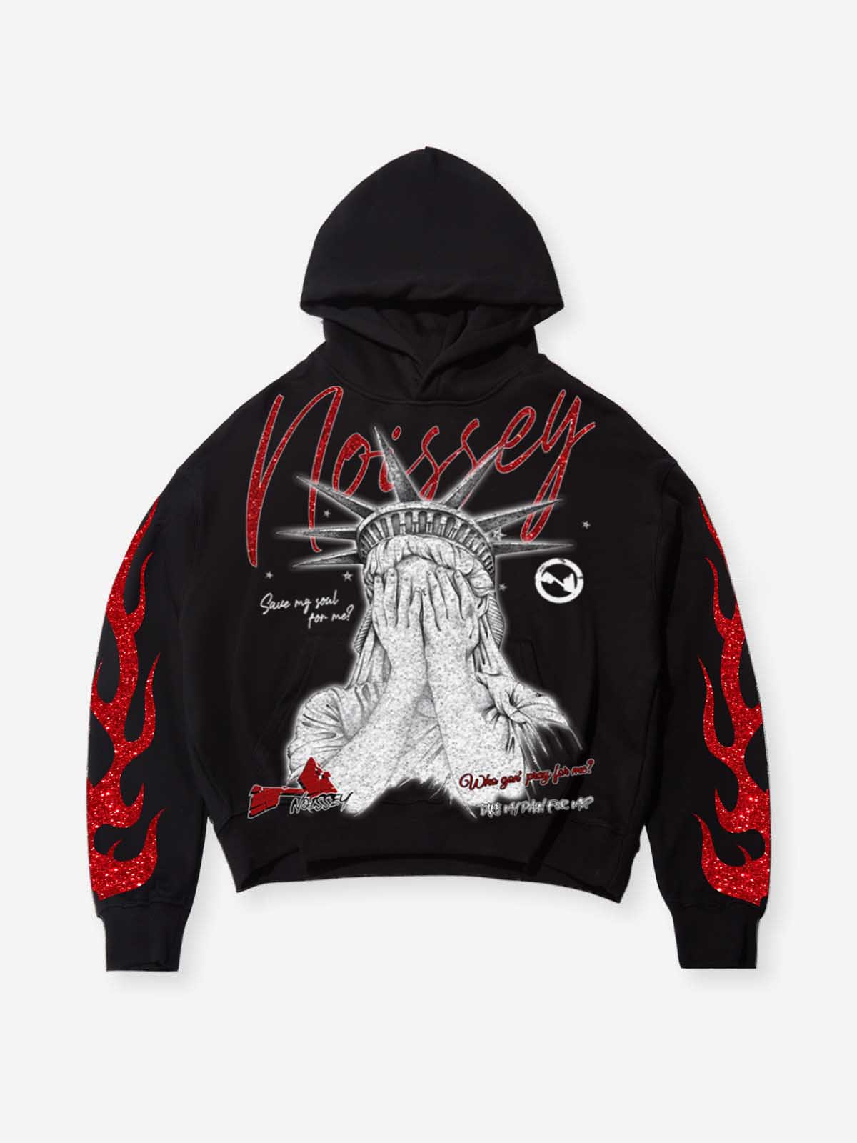 Statue of Liberty Face-Covered Tech Fabric Print Hoodie