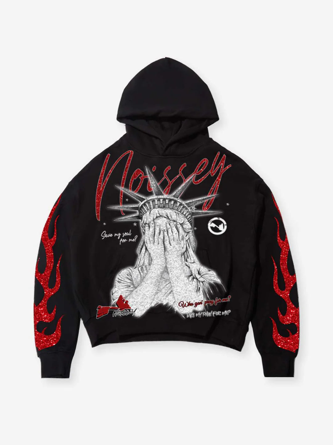 Statue of Liberty Face-Covered Tech Fabric Print Hoodie