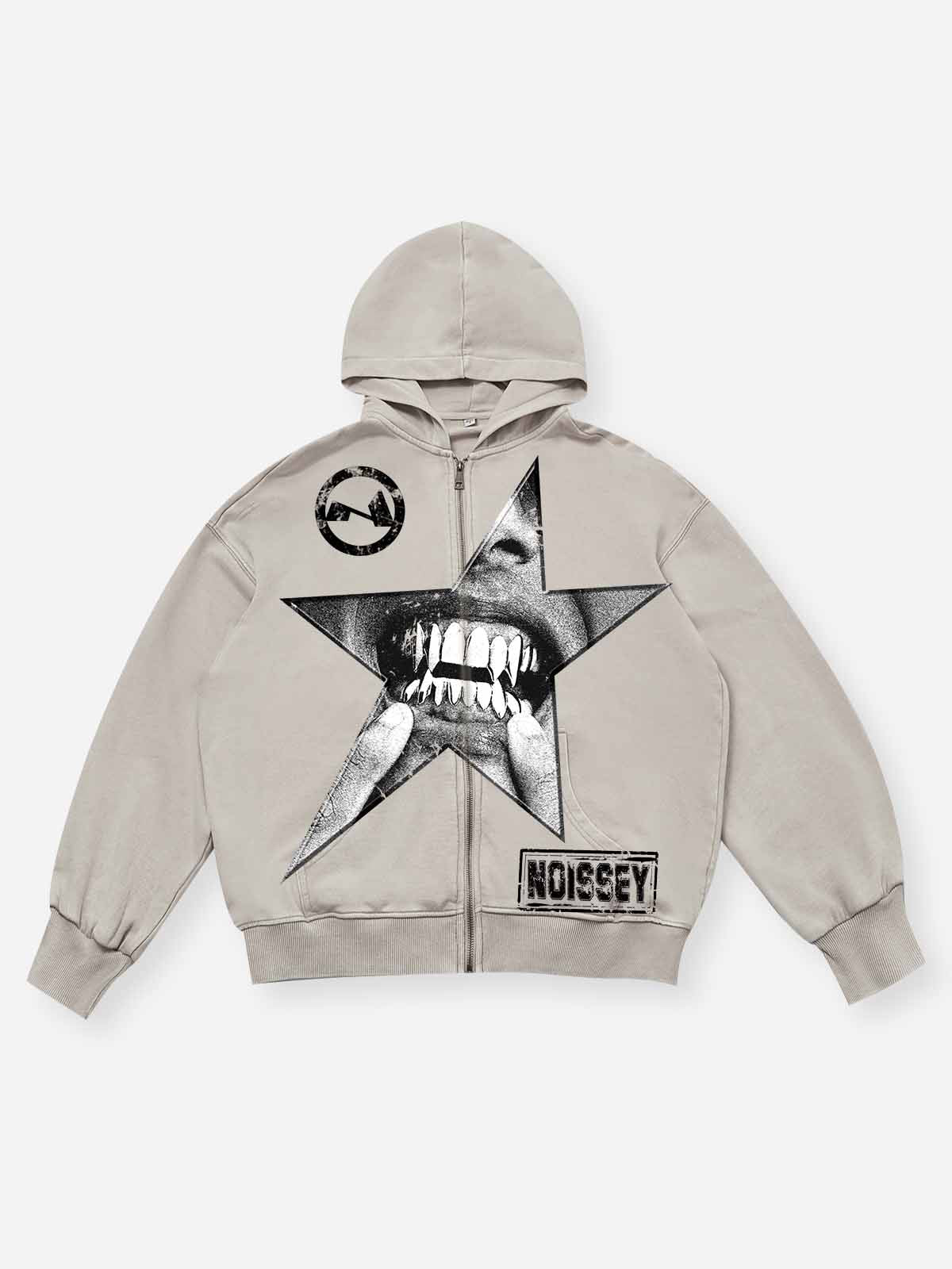 Star Grills Shell-colored Print Hoodie