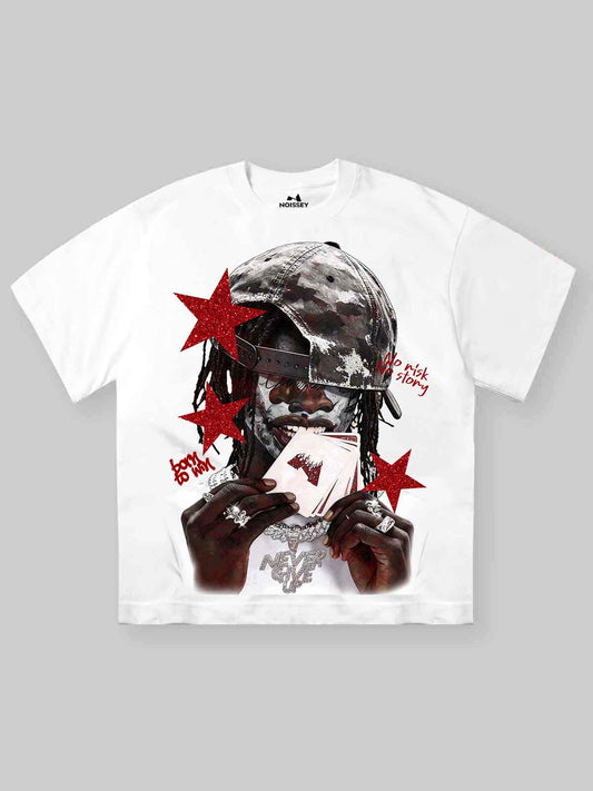 NOISSEY "NO RISK NO STORY" GAMBLER ARTWORK OVERSIZED TEE