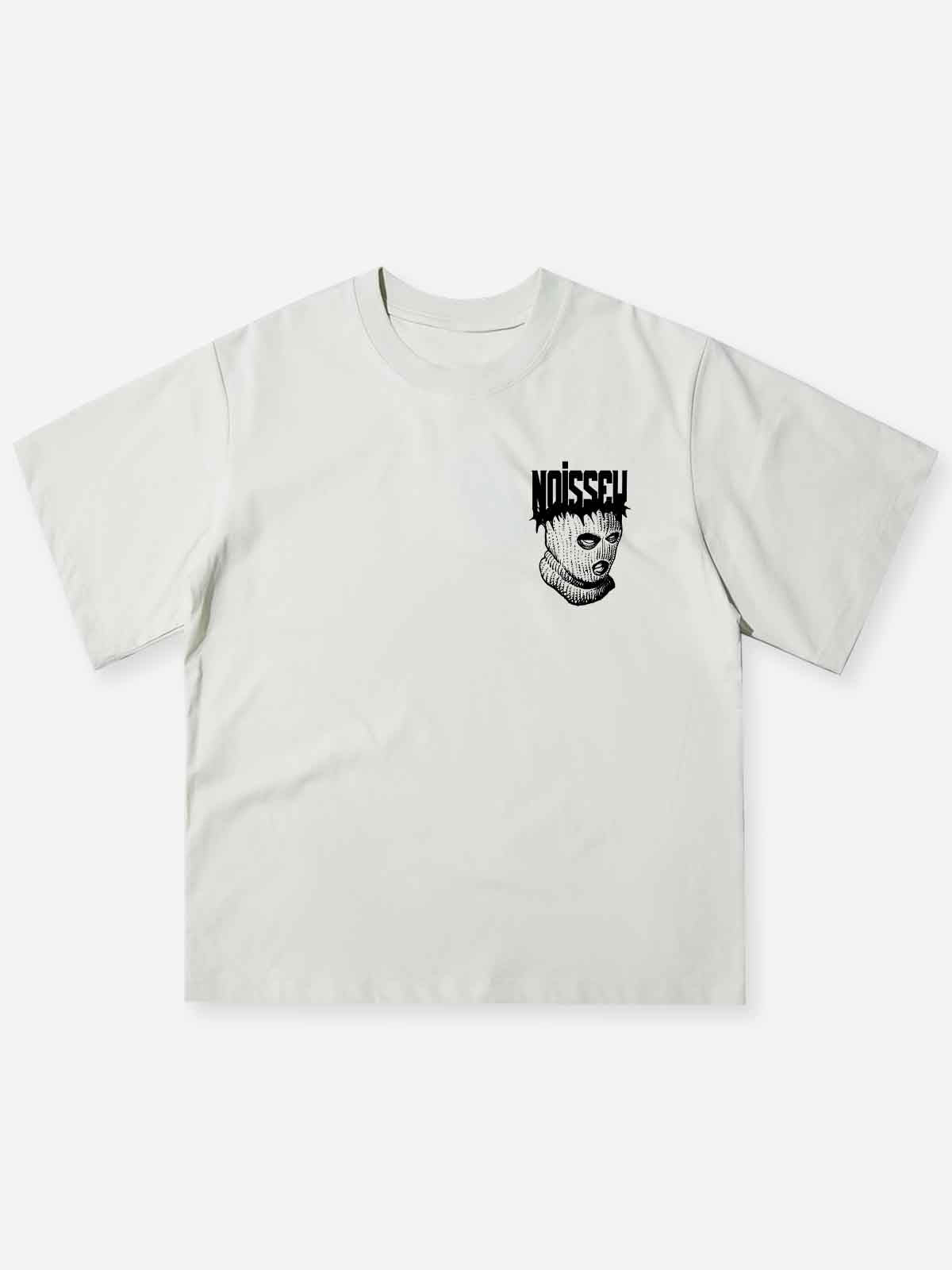 Sports T-shirt for Women with Black and White Balaclava Front & Back Print