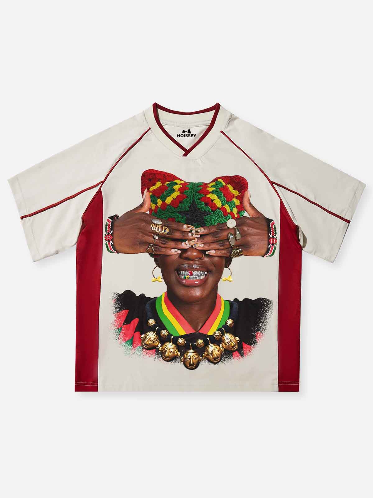 Traditional Art Retro Woven Cat Girl College-Style Print preppy T-Shirt