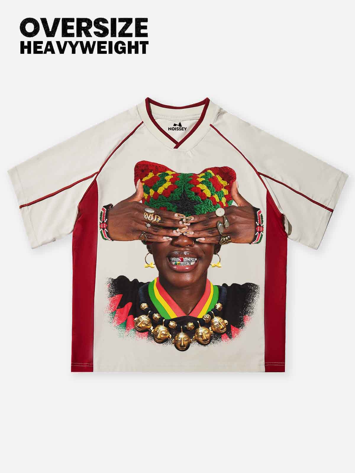 Traditional Art Retro Woven Cat Girl College-Style Print preppy T-Shirt