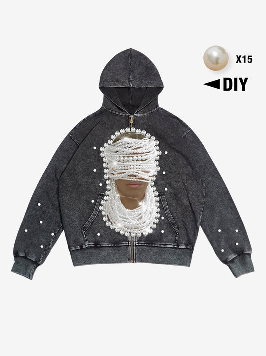 DIY Pearl Hood Print Hoodie