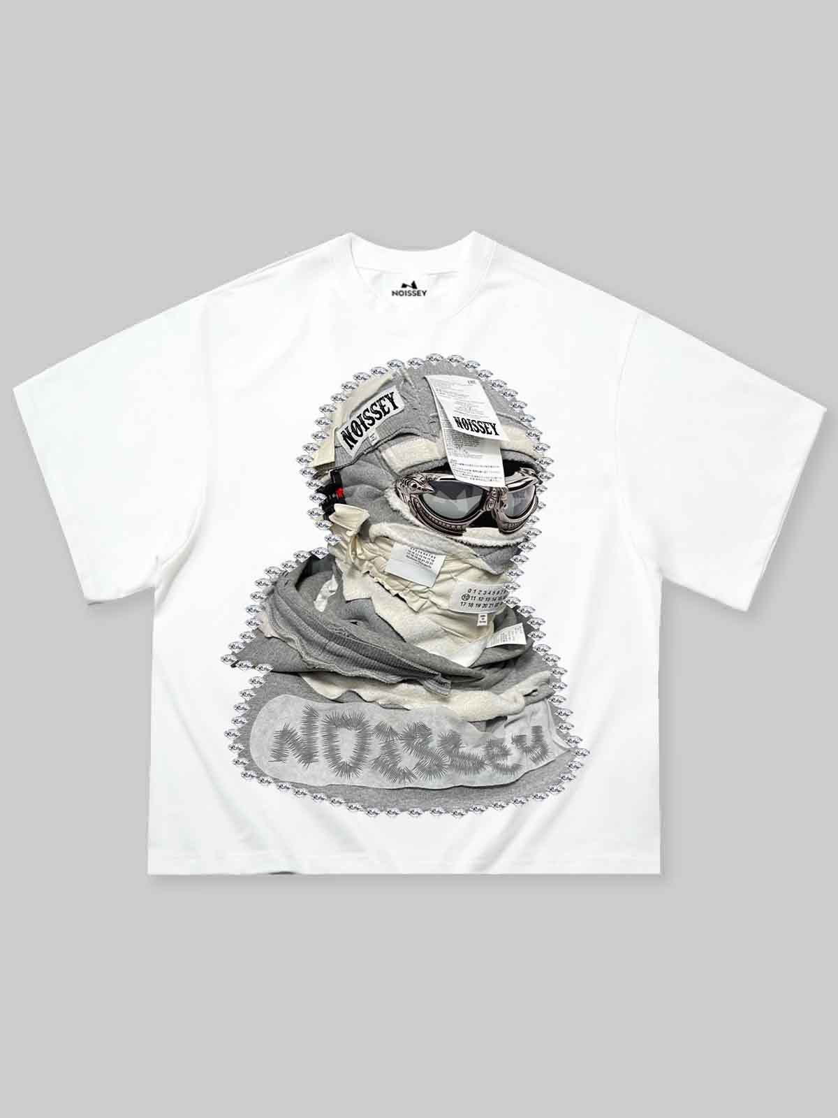 Noissey Boxy oversized T-shirt Shattered Collage Mask Multicolour Print