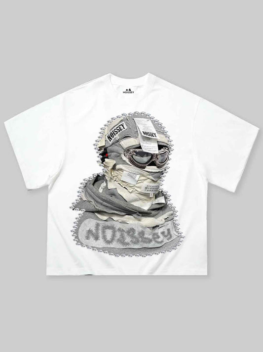 Noissey Boxy oversized T-shirt Shattered Collage Mask Multicolour Print