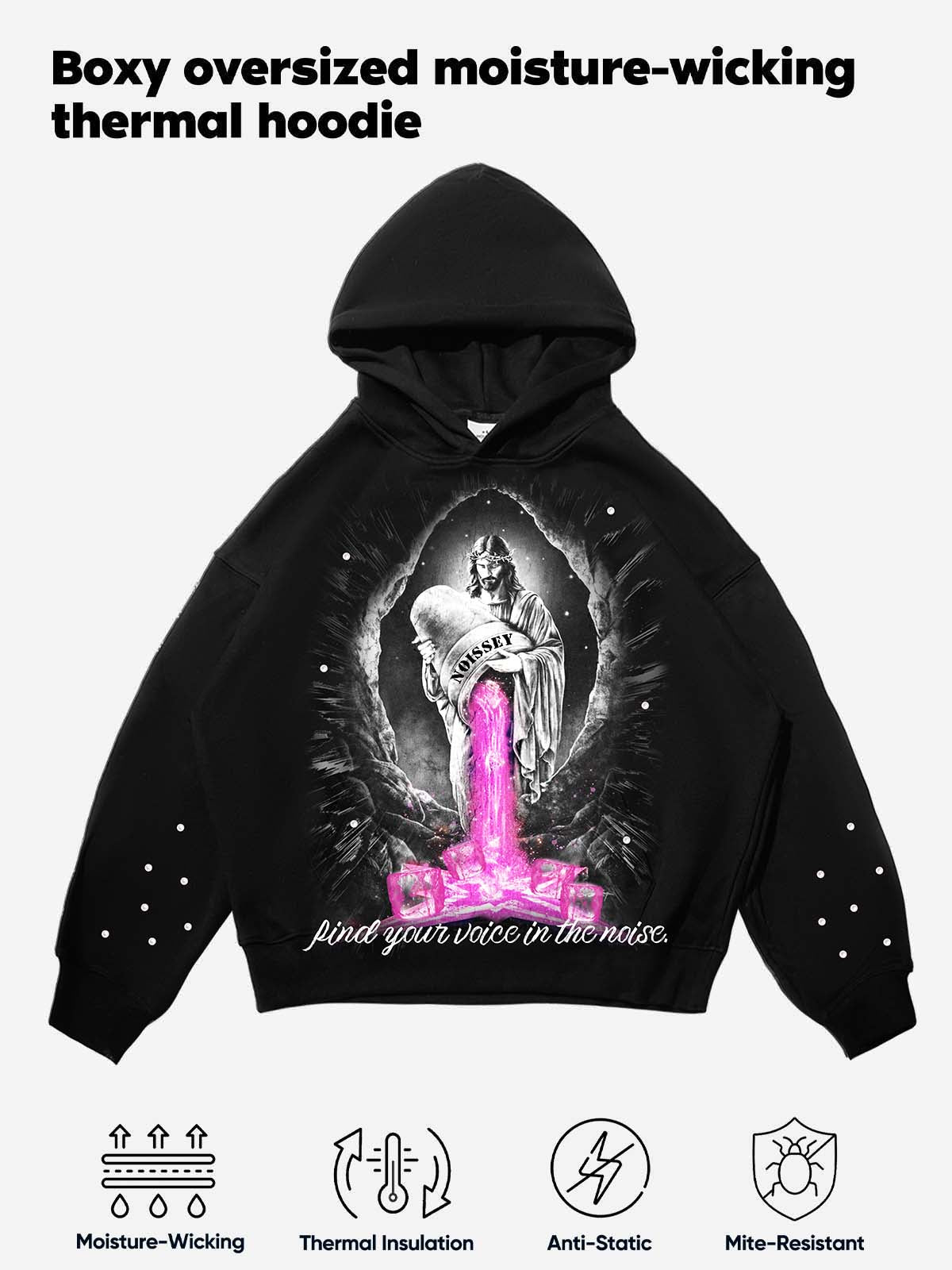 Jesus Pouring Stories Art Print Tech-Fabric Hoodie