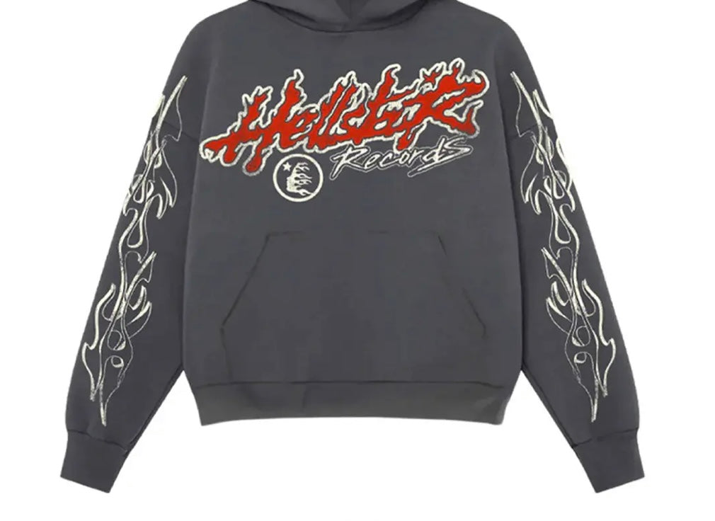 Hellstar Hoodie Dar Grey And Red