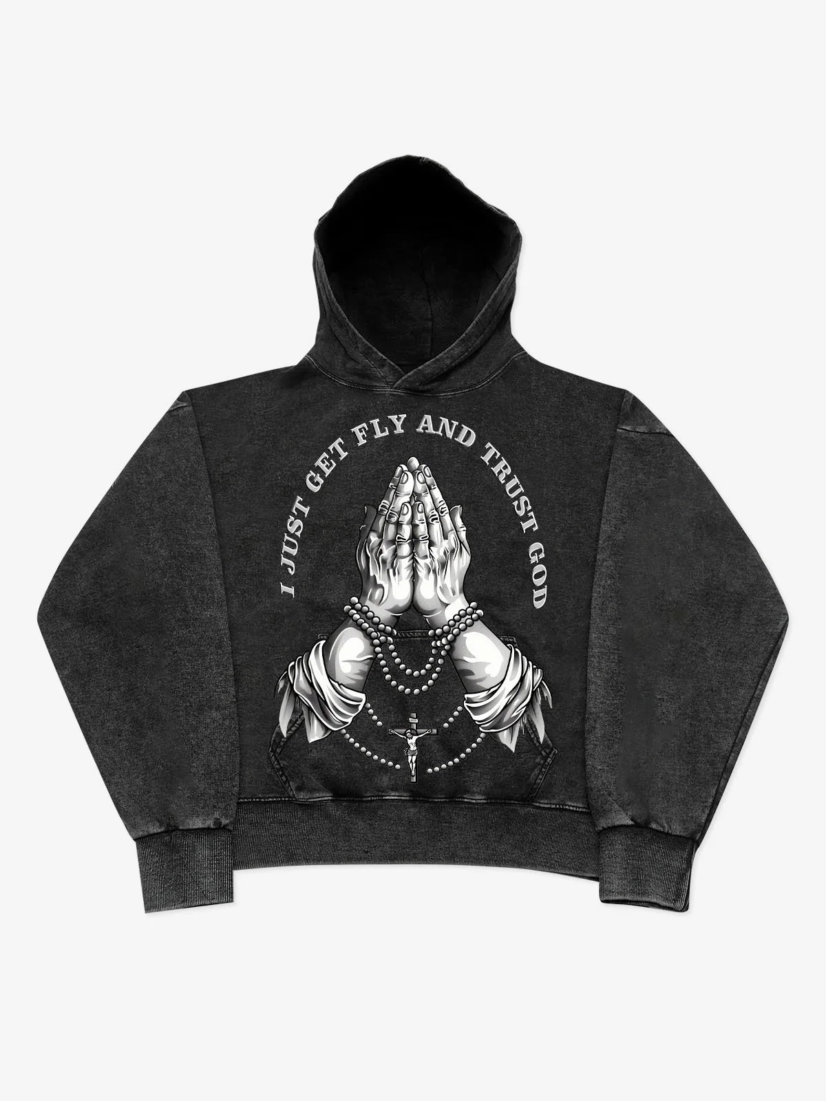Noissey I JUST GET FLY AND TRUST GOD Slogan Hoodie