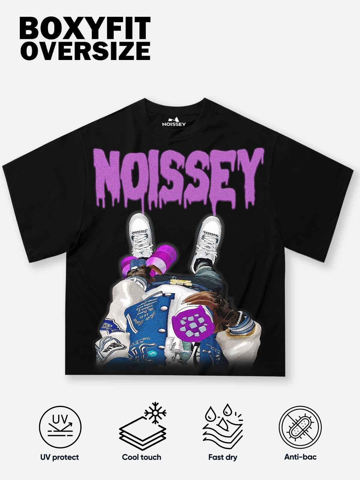 Boxy Oversized T-shirt "First-Person Game Interface Character Print"