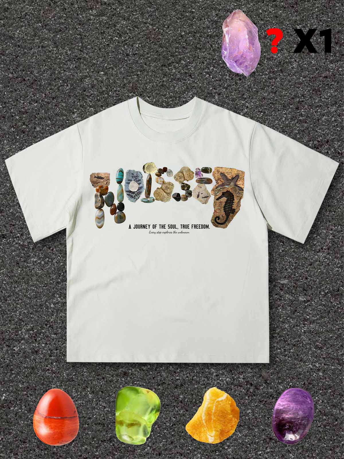 Healing Stone of Nature Logo Light Outdoor Printed T-shirt