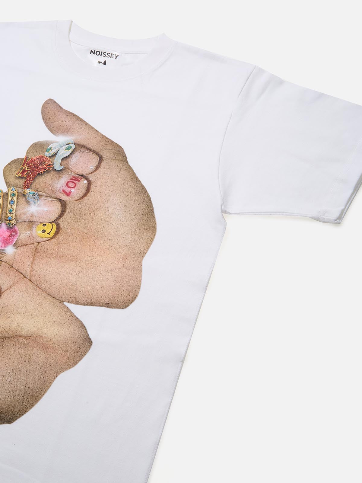 BOUNCE BACK© Finger Graffiti Diamond Ring Printed Tee