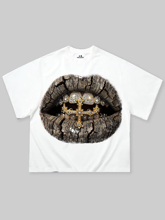 Real Tree Golden Grills Tree Pattern Boxy Oversized T-shirt