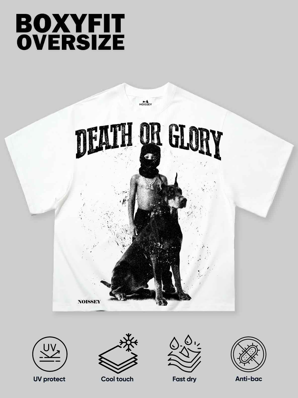 DEATH OR GLORY slogan Boxy Oversized T- shirt