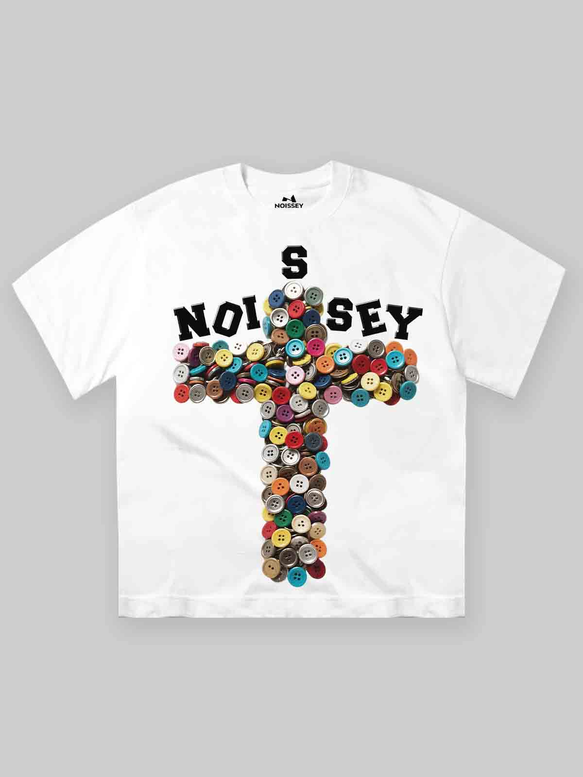 Button Cross Print T-shirt