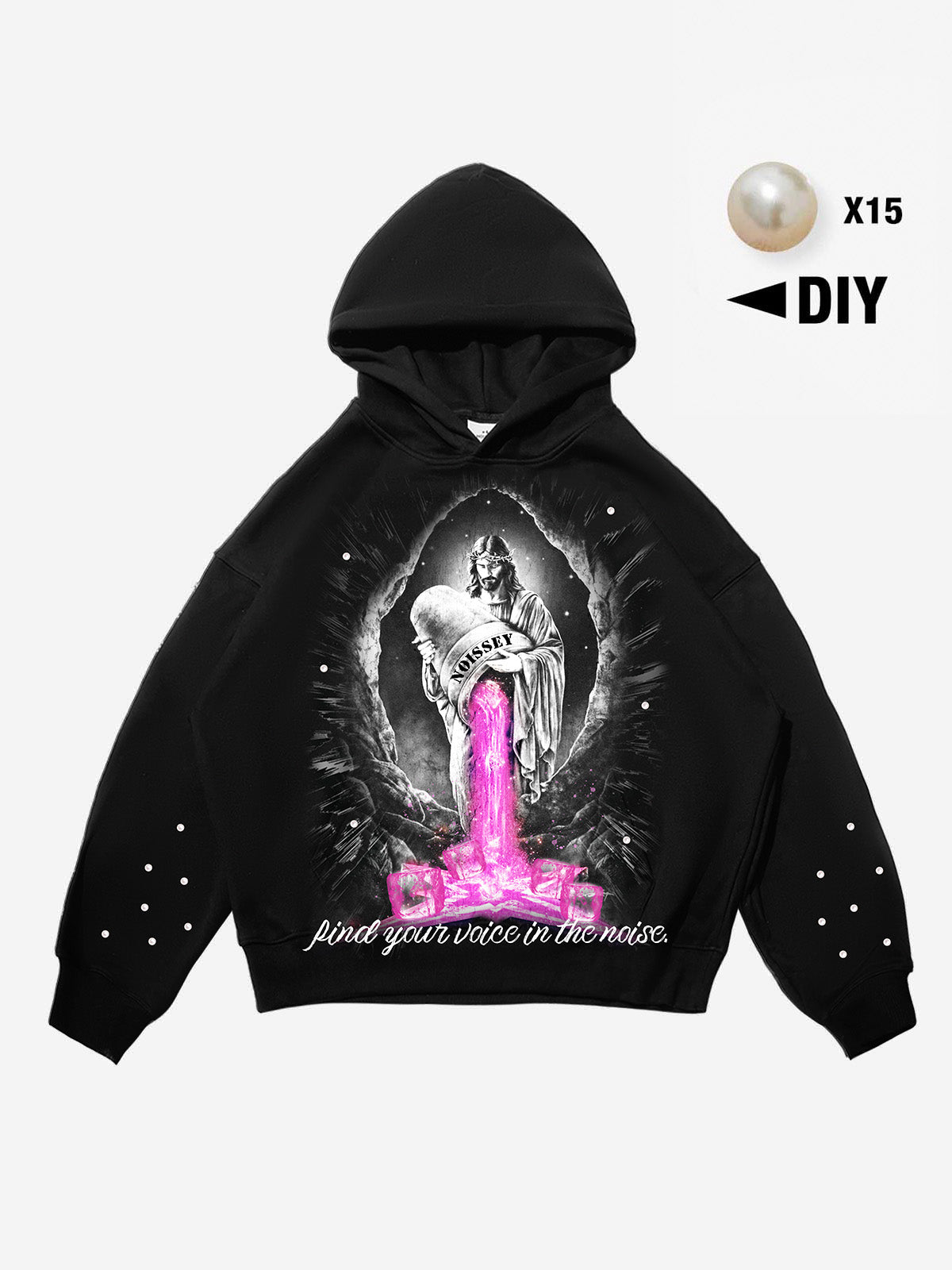 Jesus Pouring Stories Art Print Tech-Fabric Hoodie