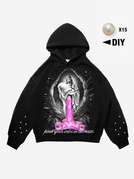 Jesus Pouring Stories Art Print Tech-Fabric Hoodie