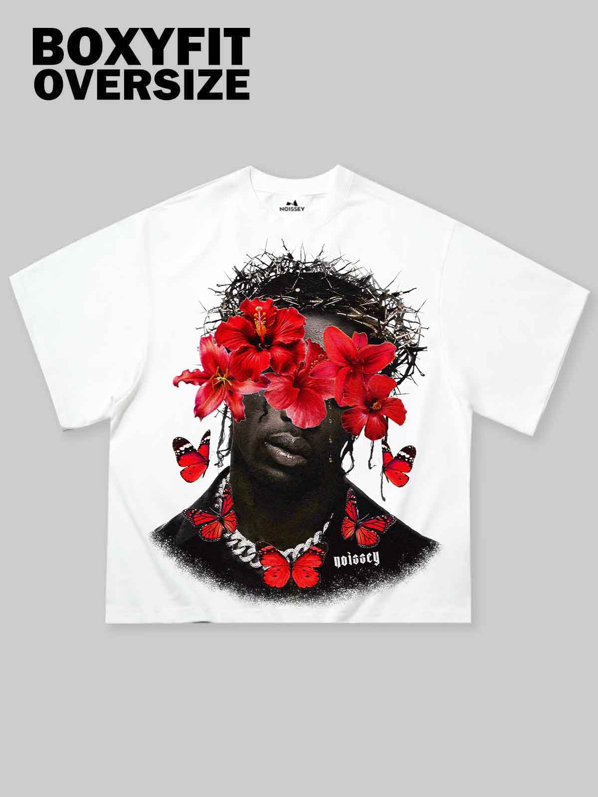 Noissey Boxy Oversized T-shirt "Red Bloom"
