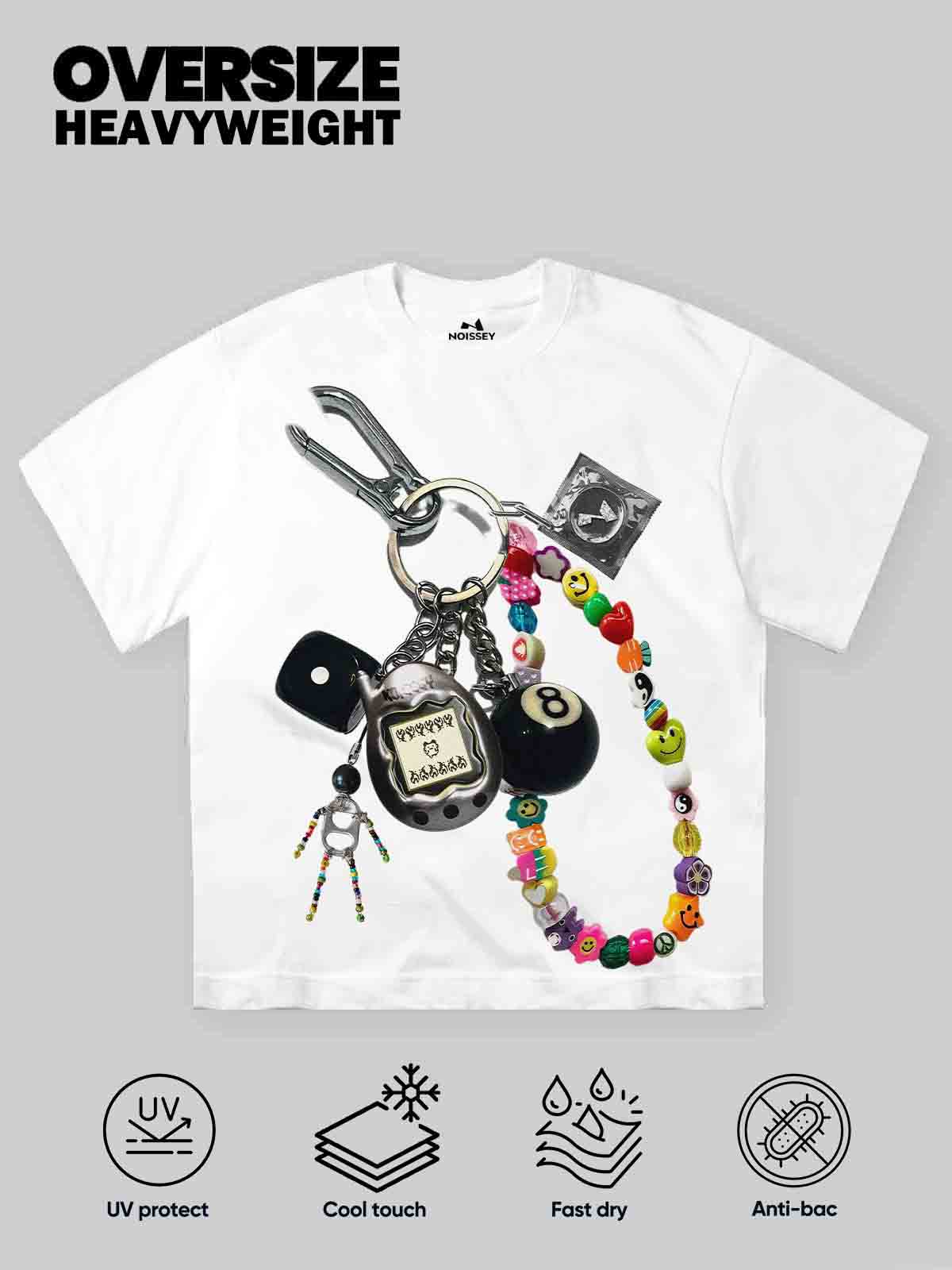 Y2K-Tamagotchi Vintage Keychain Print T-shirt