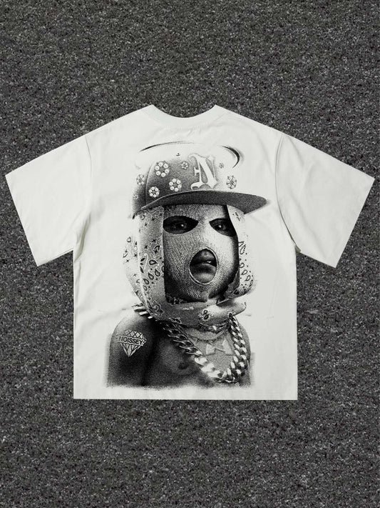 Quick-dry Sports T-shirt with Balaclava Baby Double-sided Vintage Print