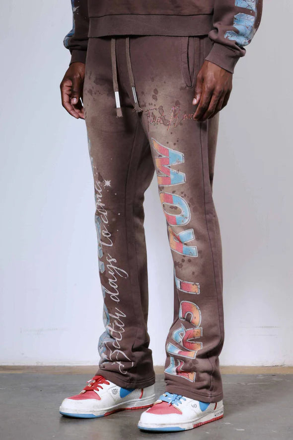 First row brown pants