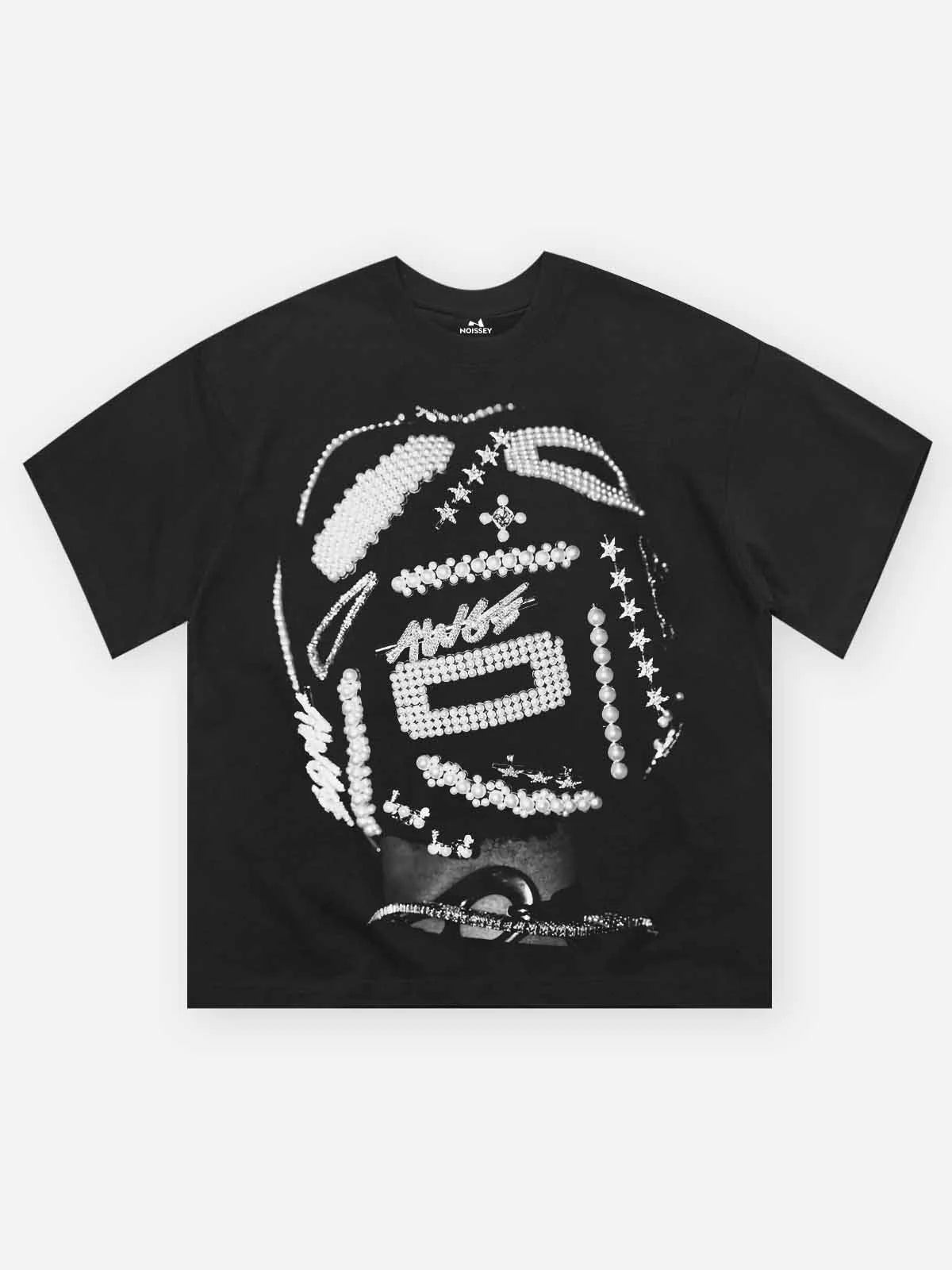 Pearl Hairpin Trendy Print T-shirt